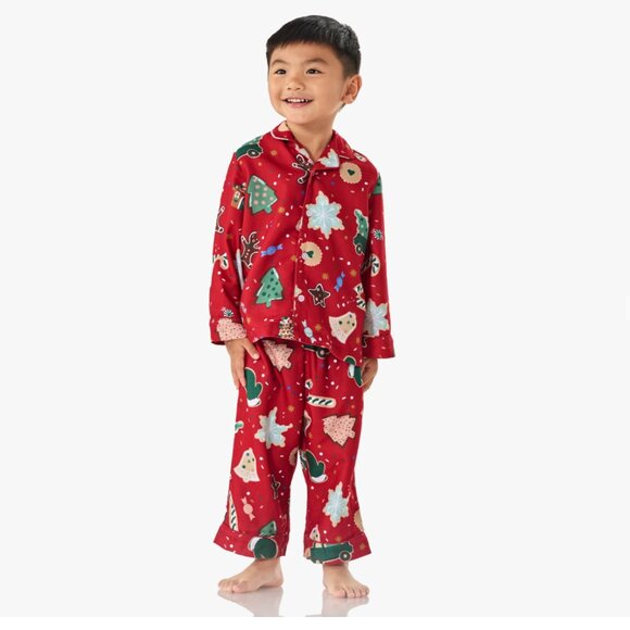 Pottery Barn Rifle Paper Co. Gingerbread Cookie Flannel Pajama Set 3T - Picture 2 of 10
